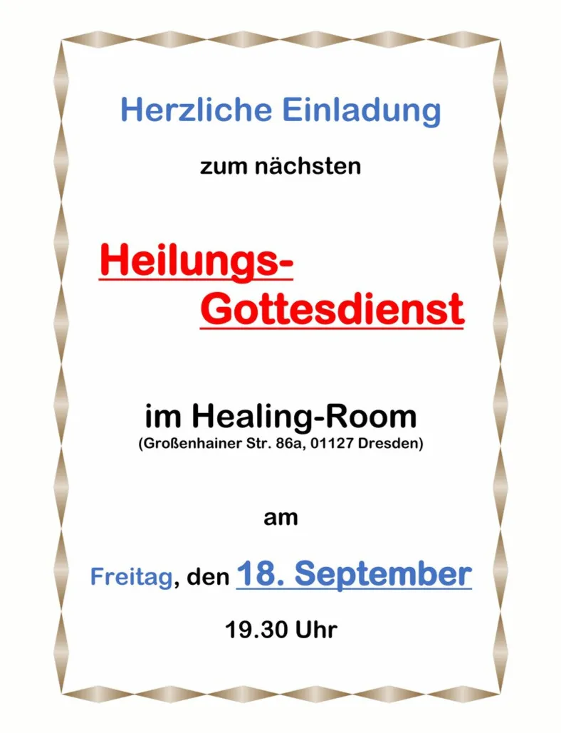 Heilungsgottesdienst im Healing-Room Dresden